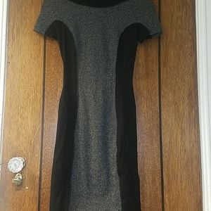 H&M Tweed and cotton black and grey dress